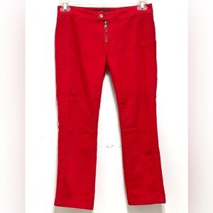 Guess Women's Red Stretchy Ankle Pants Cotton Rayon Size 28